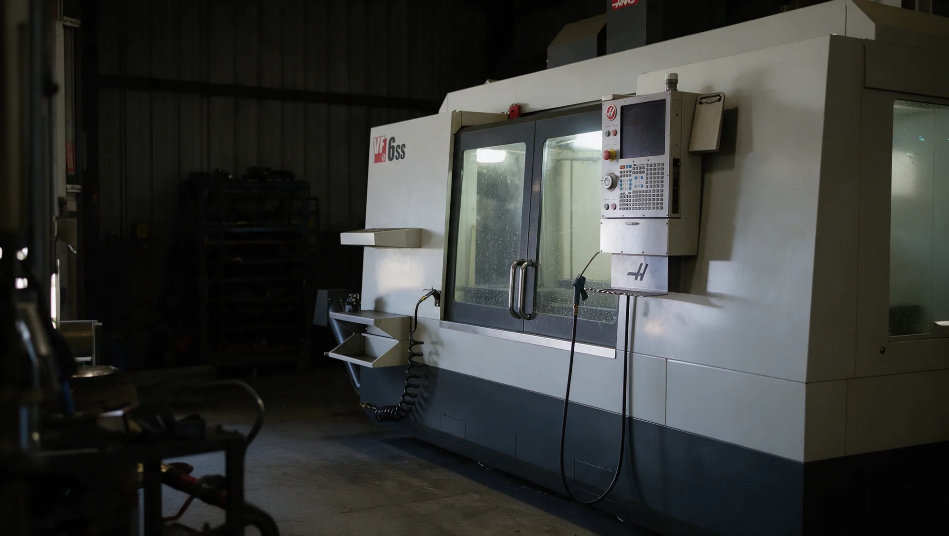 Haas VF-6SS vertical machining center in an industrial workshop